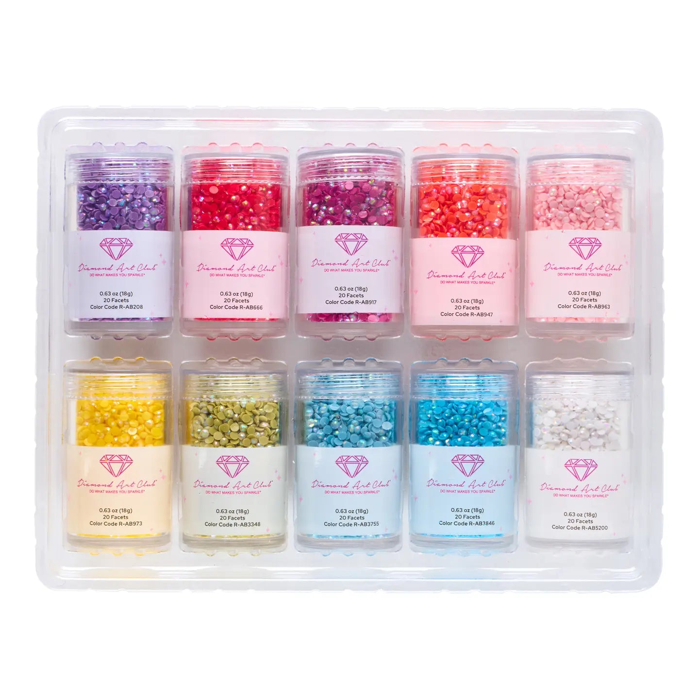 Diamond Art Club Bling Diamonds - Aurora Borealis Rainbow Round (Set of 10)